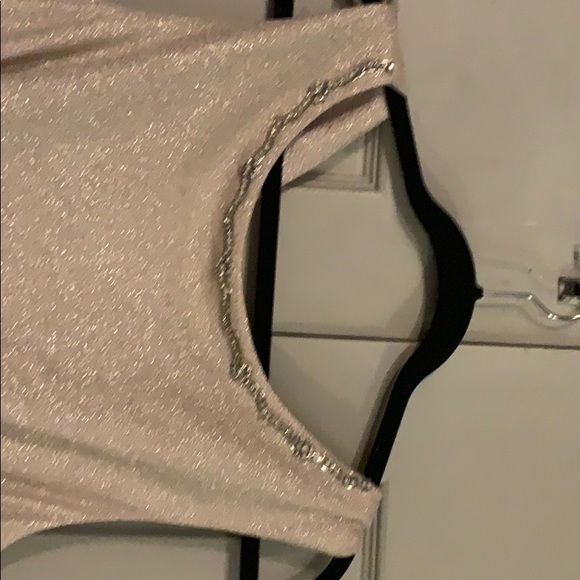 Tahari Light Gold Long Evening Gown - Picture 3 of 6